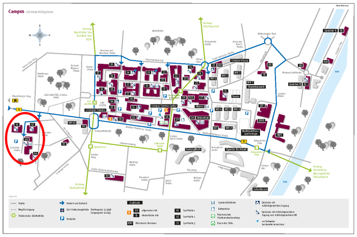 Campusplan Uni Magdeburg_markiert